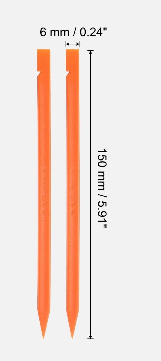 2-Piece Orange Plastic Anti-Static Spudger Stick Pry Bar Opening Repair Tool 