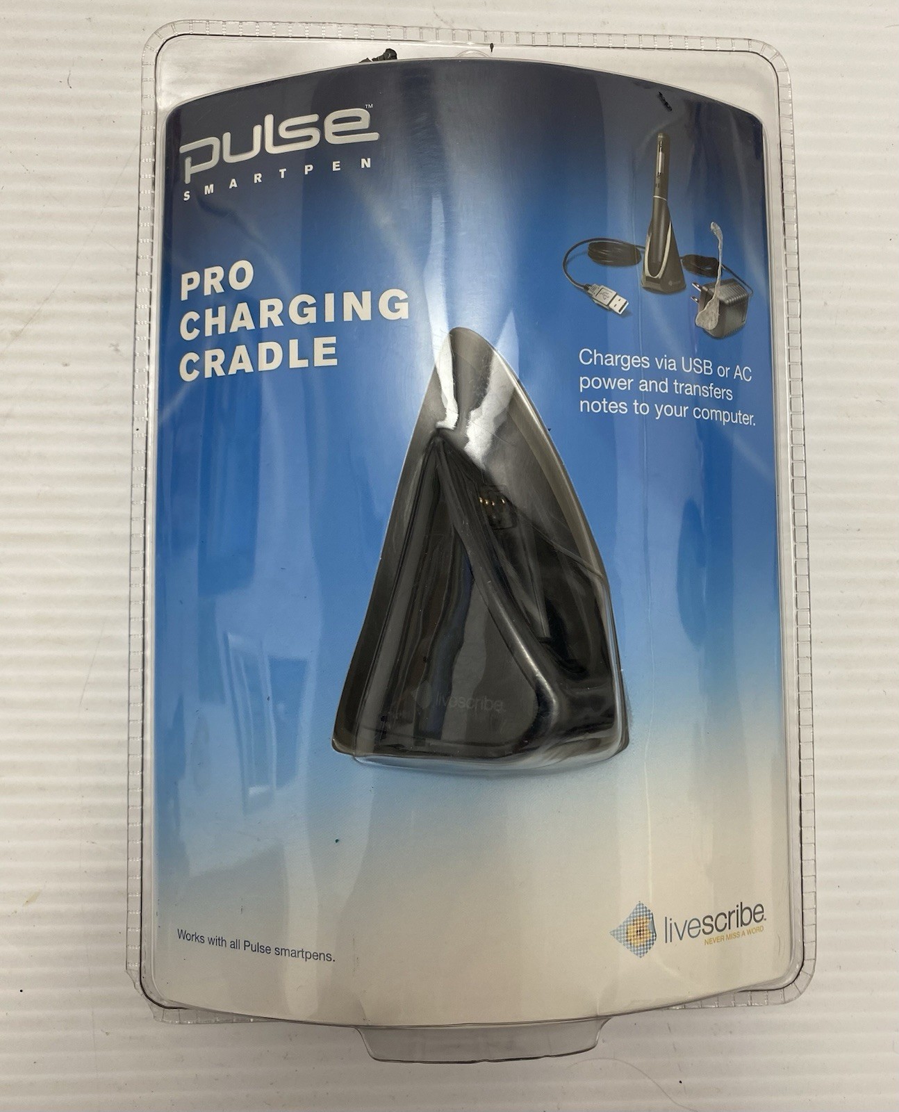 New Sealed Pulse Smartpen Pro Charging Cradle Livescribe Charges Via USB or AC