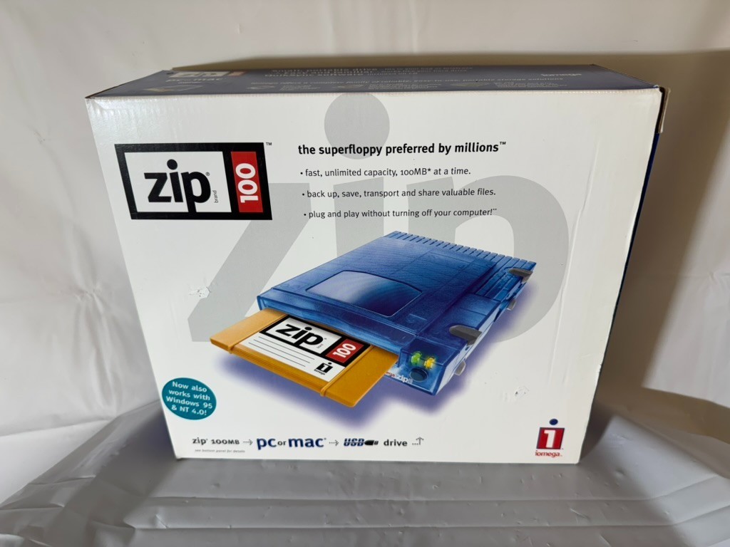 Iomega Zip 100 USB External Drive Bundle – Z100USB – Mac & PC - MINT