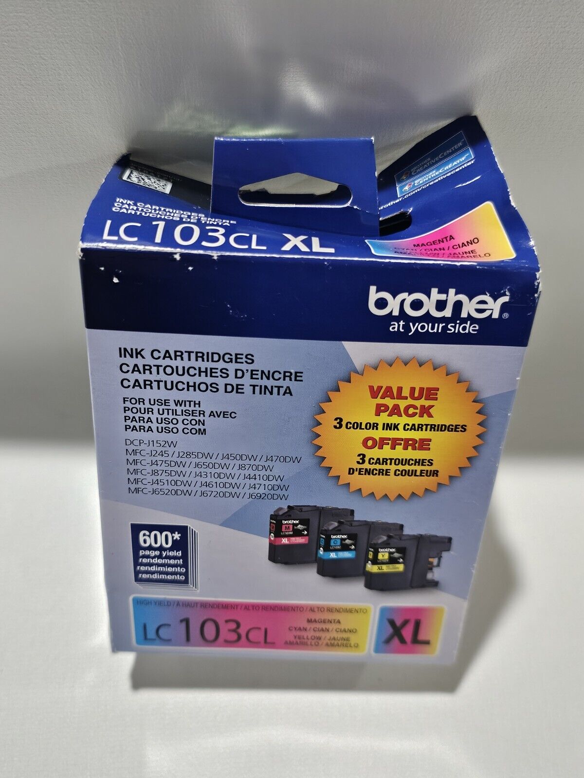 Brother LC103CL XL Printer Ink Cartridge (Yellow/Magenta/Cyan) Expired 2019