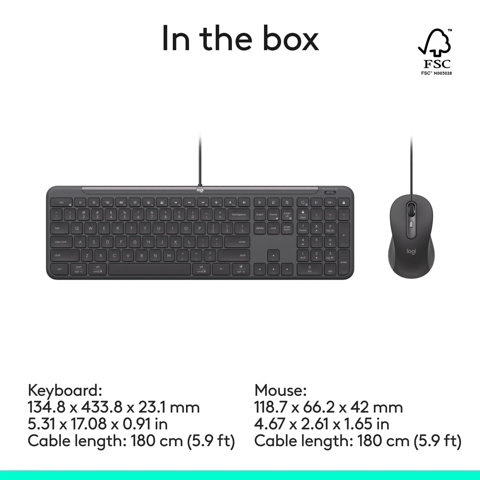 Logitech Signature Slim MK625 Wired Keyboard and Mouse Combo for Business -Black