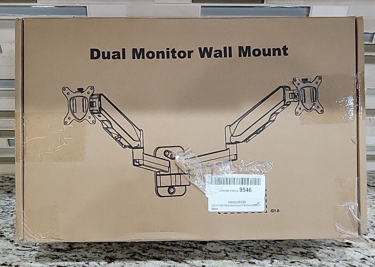 Mount PRO Dual Monitor Wall Mount color White 13 to 32 inch screen 2 monitors