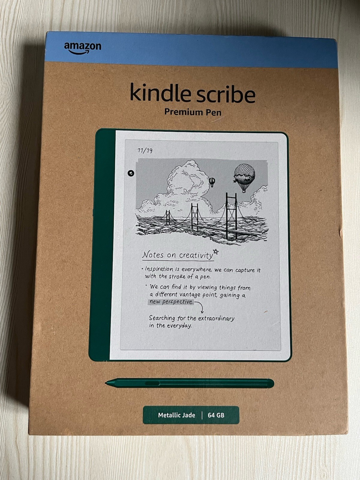 REPLACEMENT  BOX ONLY NO KINDLE INSIDE Amazon Kindle Scribe 64GB Metallic Jade