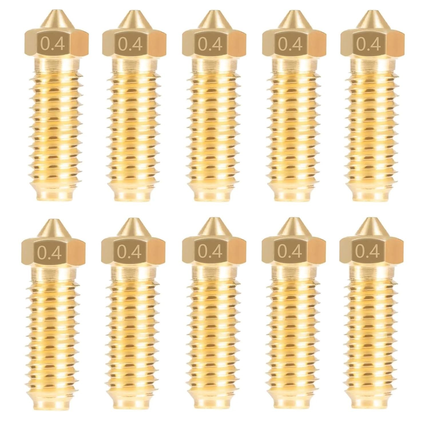 10PCS 0.4mm Brass Nozzles for High Performance Anycubic Kobra Printing