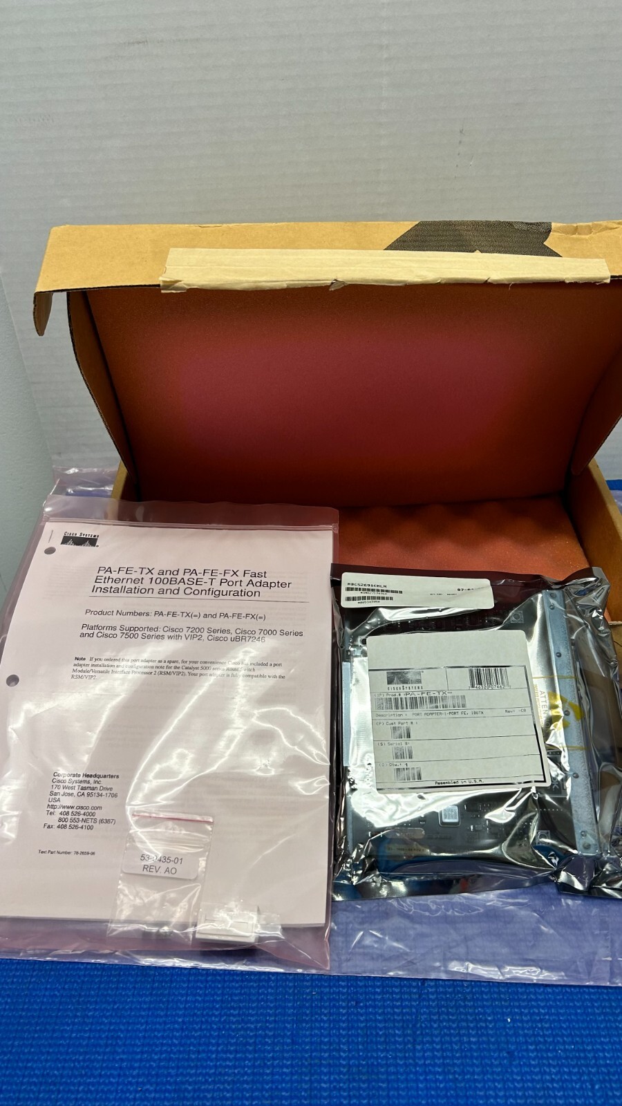 CISCO PA-FE-TX= 1 PORT FE, 100TX