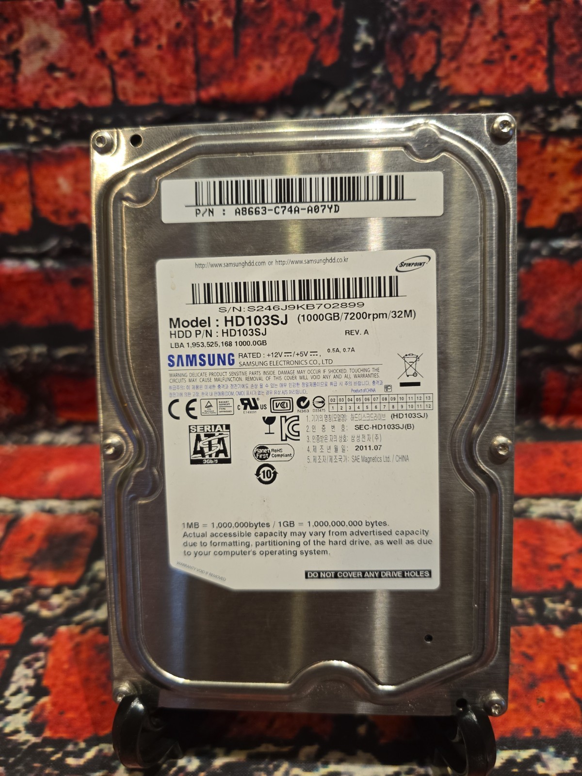 1 TB SATA Samsung Spinpoint F1 HD103SJ - OPEN BOX - Tested