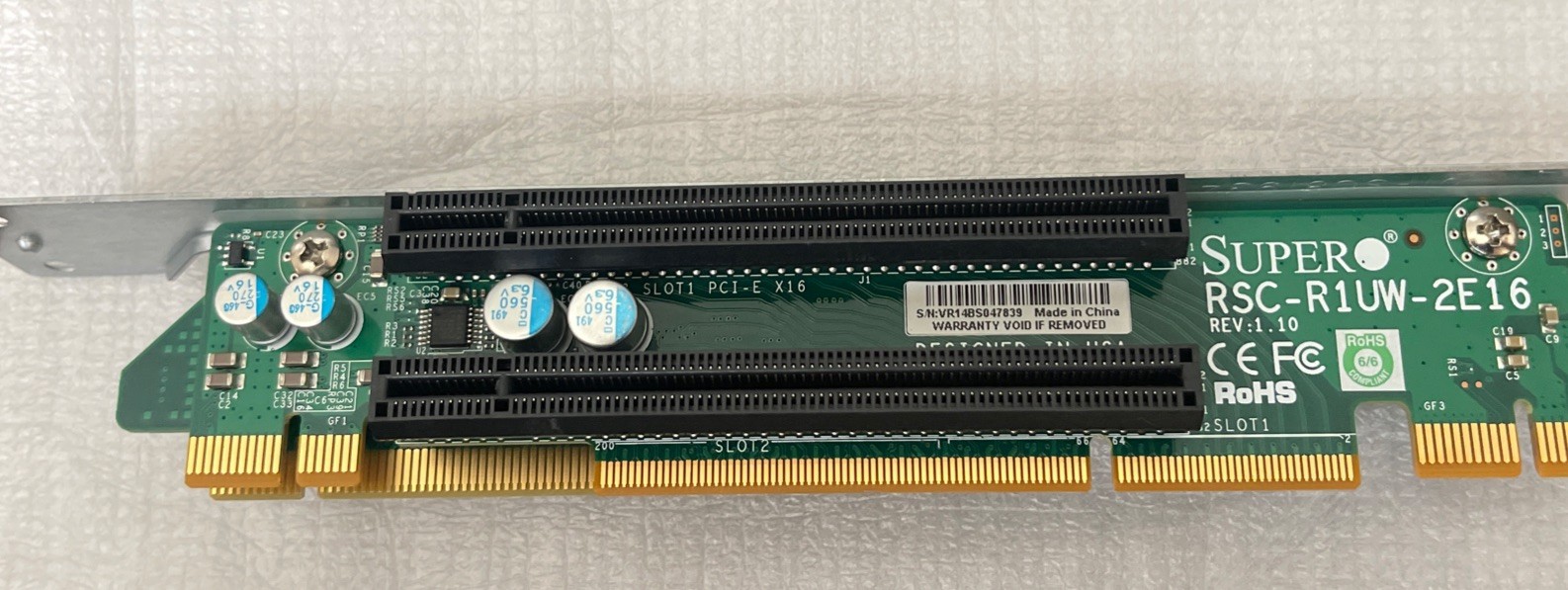 Supermicro RSC-R1UW-2E16 / RSC-R1UW-E8R 1U WIO PCI-Express Riser Cards W/Bracket