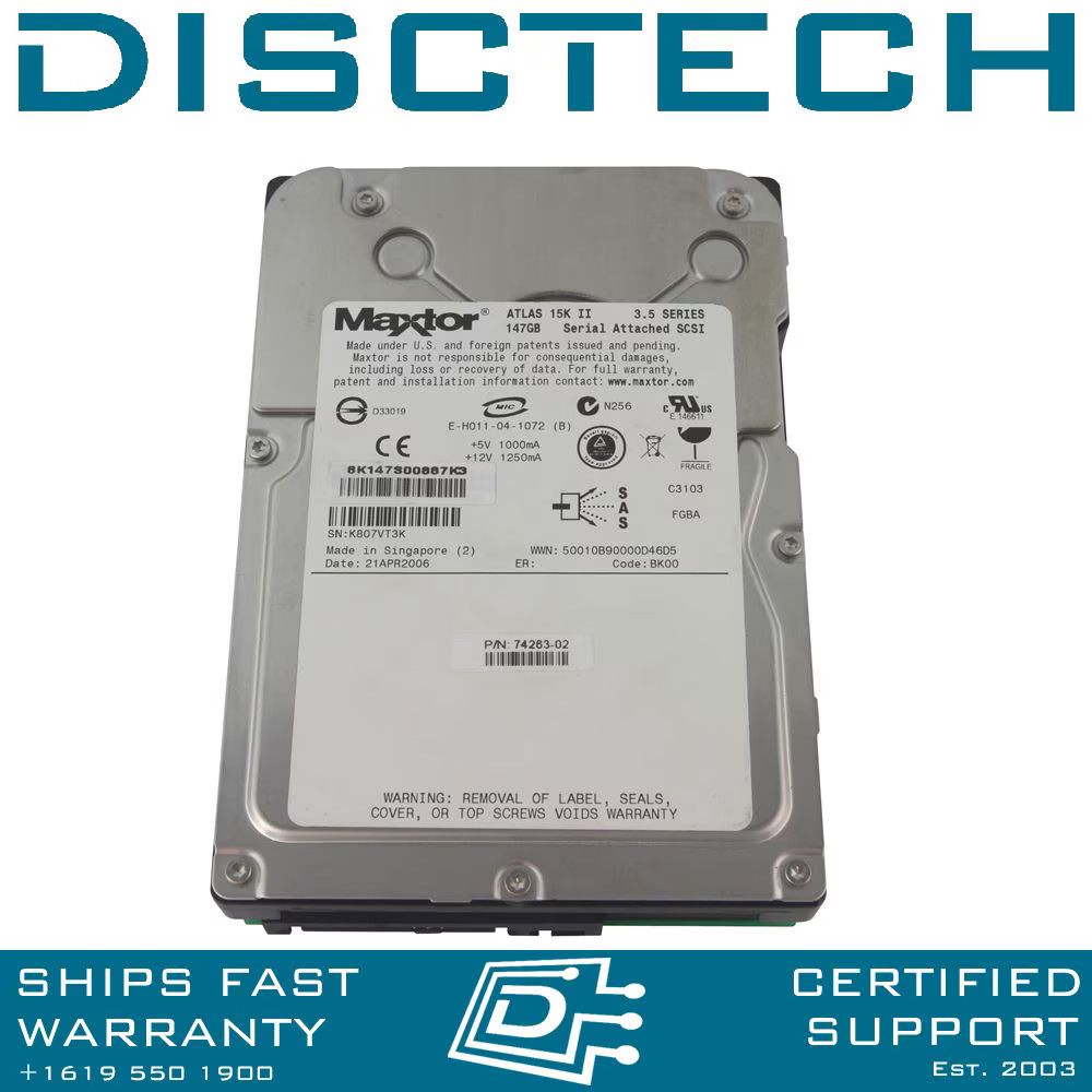 Maxtor 15K II 147GB 3Gbps Serial Attached SCSI (SAS) Hard Drive 8K147S0