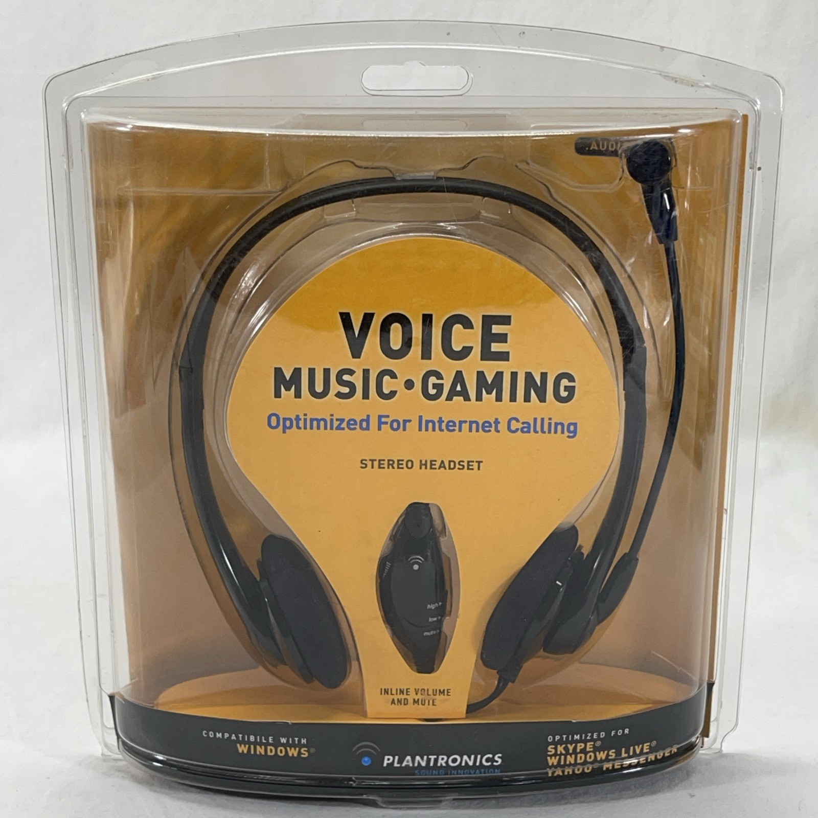 Plantronics Audio 325 Wired Noise-Canceling PC Headset for Skype Chat New In Box
