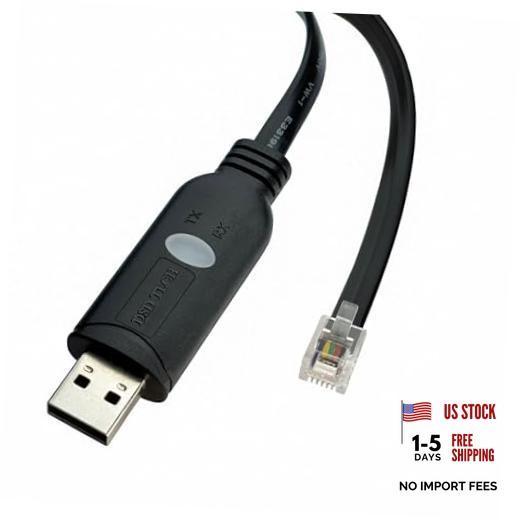 SH-RJ12B USB to RJ12 RJ11 6P4C RS232 Serial Cable Black