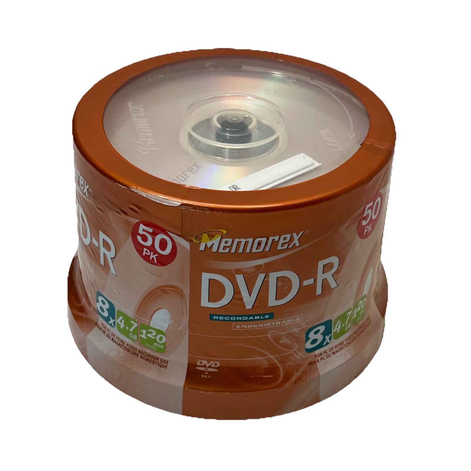 Memorex DVD-R 50PK 4.7GB 120Min Video Recordable Disc New Sealed FAST SHIPPING
