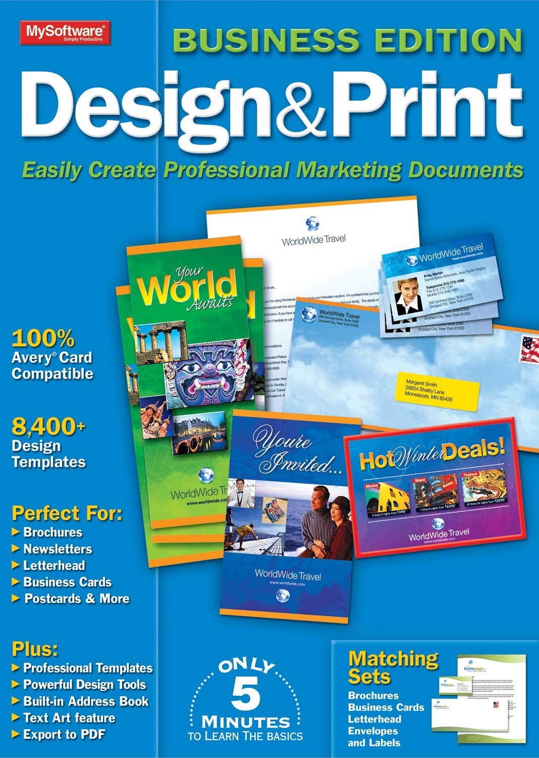 Professional Design Print Software for Brochures Cards Labels 8400 Templates