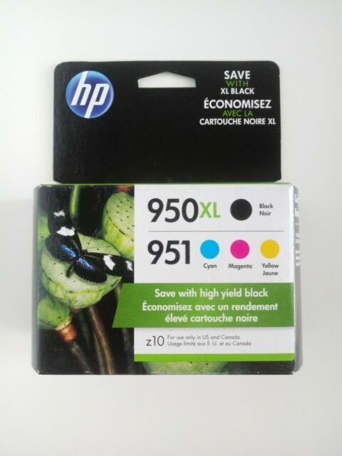 4 Pack HP 950XL/951 (C2P01FN) Black/Cyan/Magenta/Yellow Ink - Sealed APR 2024