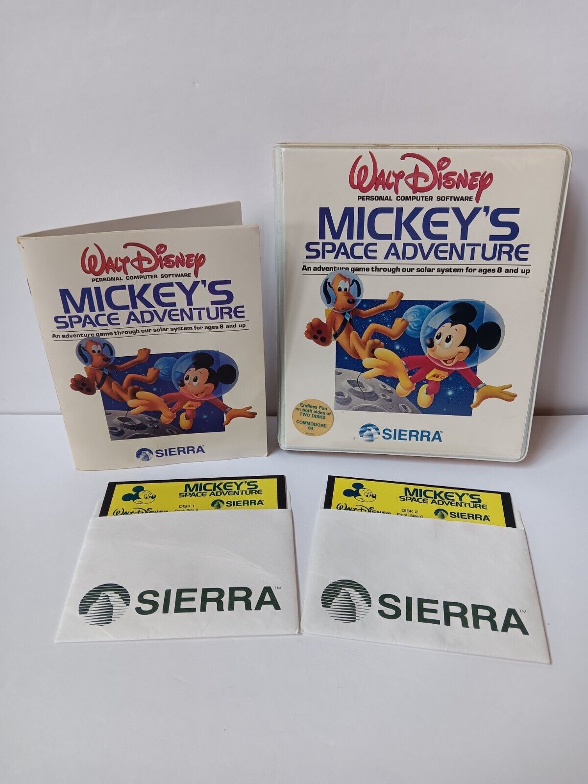 Mickeys Space Adventure Commodore 64 Walt Disney PC Software Sierra Tested/Works