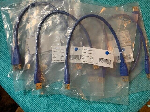 Lot of 7 KabelDirekt 1 foot USB 3.0 Extension Cable Male to Female - TOP Series