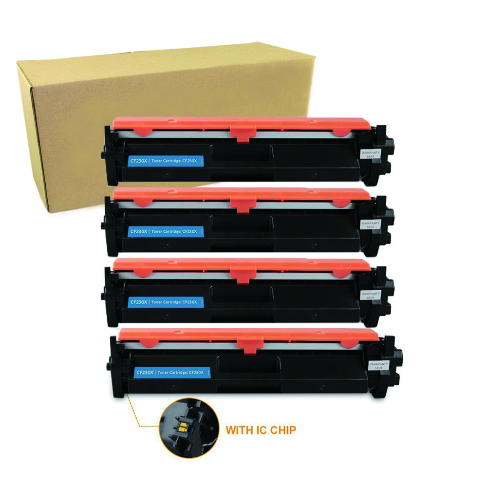 4pk CF230X High Yield Cartridge for HP 30X LaserJet M203d M227d with Chip
