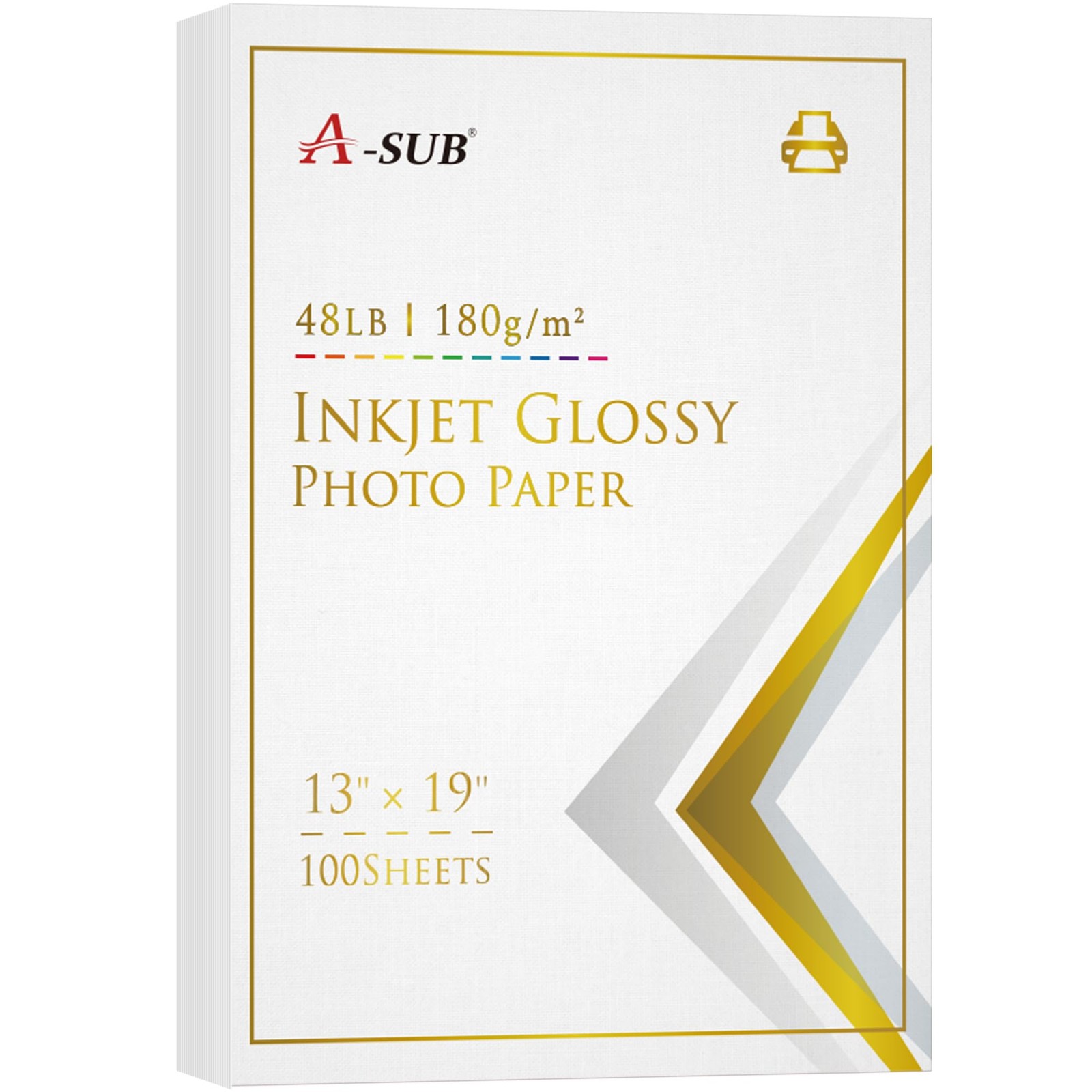 100 PCS Glossy Photo Paper 13x19 Inch Inkjet Printer 48lb 180gsm Instant Dry