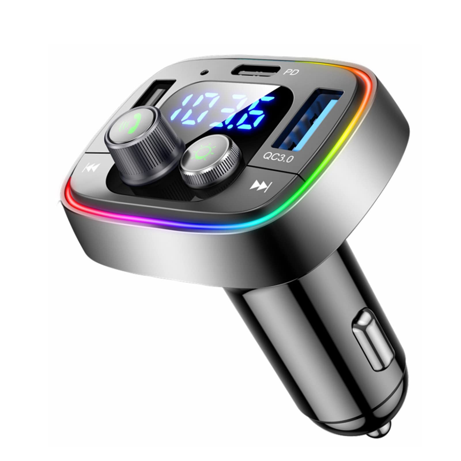 LIHAN FM Transmitter for Car Bluetooth Adapter 5.4,48W PD+QC Fast Charging,Hands