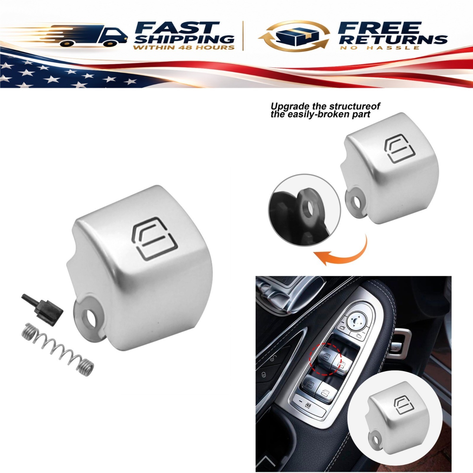Window Switch Button Cover for Mercedes-Benz C E GLC Class W205 W213 W253