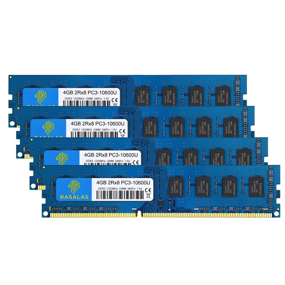 16GB Kit 4x4GB DDR3 1333MHz PC310600 PC310600U NonECC 1.5V CL9 Desktop RAM