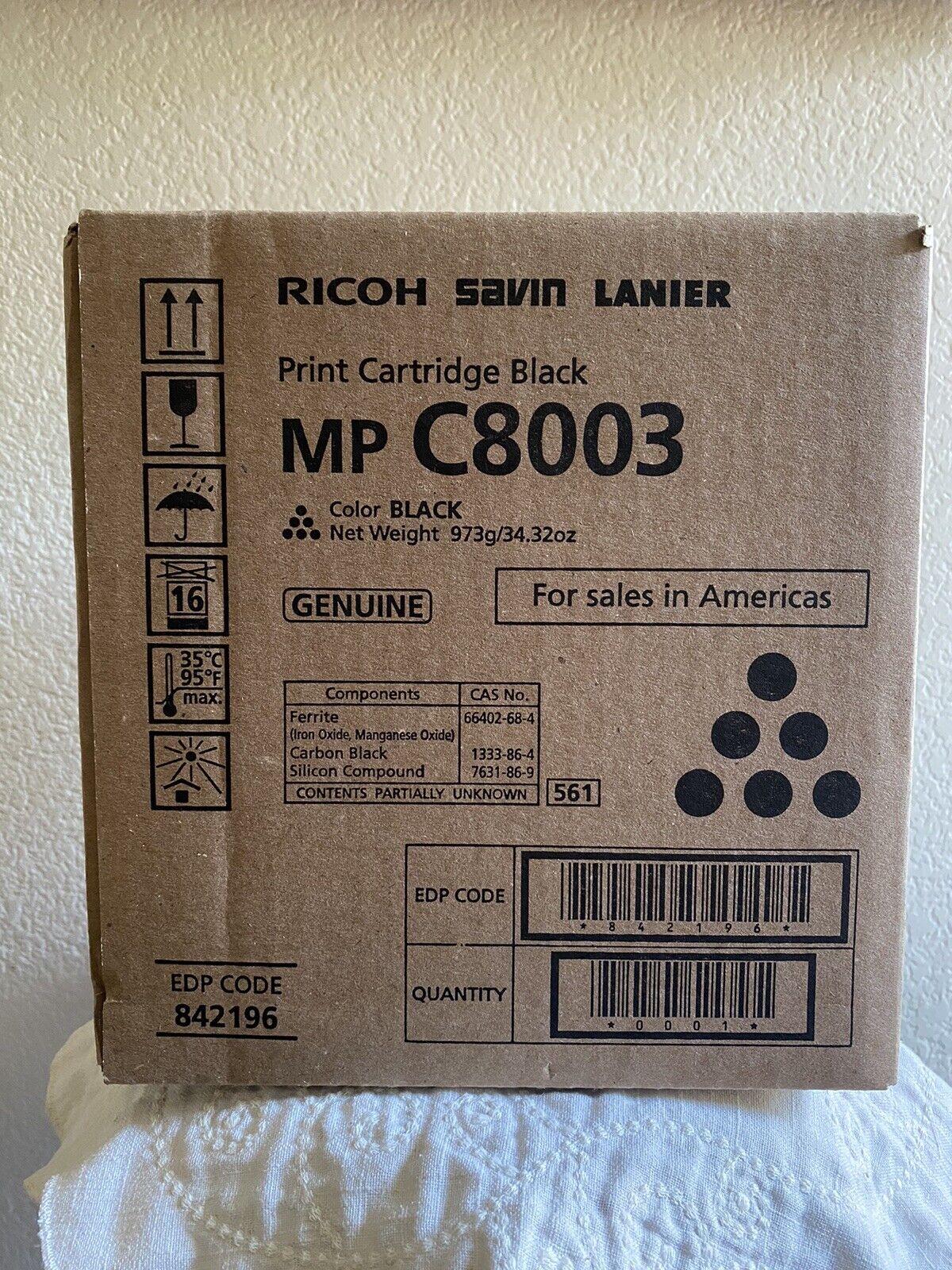 Ricoh MP C8003 Black Toner Cartridge 842196 Genuine OEM Sealed new