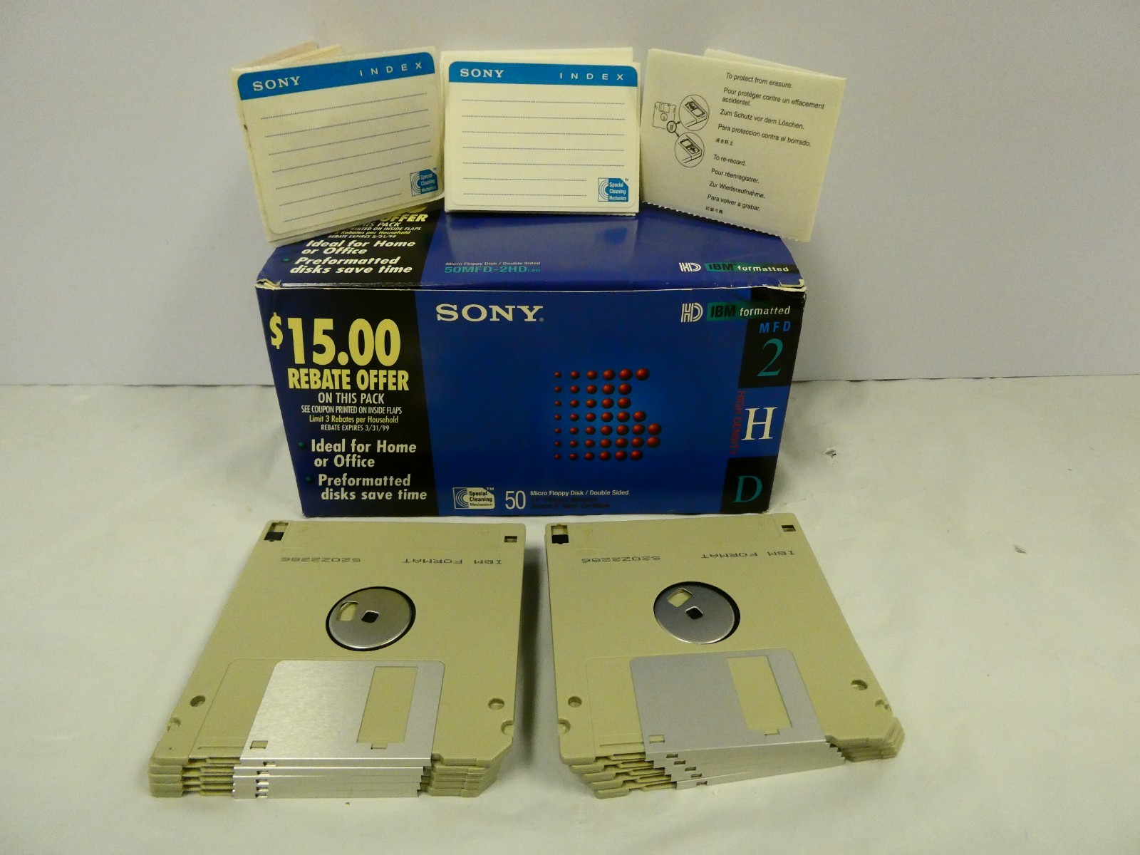 10x Vtg Sony IBM formatted 3.5” Micro Floppy Disks Sold As Is