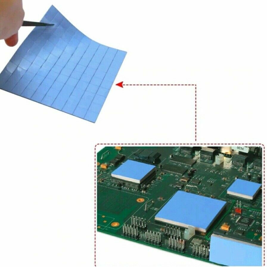 100x GPU CPU Thermal Conductive Silicone Pad Heatsink Cooling Chip 10x10x2mm