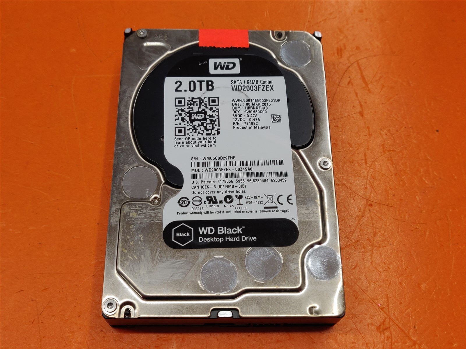 ⭐️⭐️⭐️⭐️⭐️ *AS IS* HDD Hard Drive SATA Desktop 3.5" WD WD2003FZEX-00Z4SA0 2TB