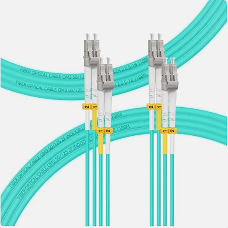 [2pcs] OM3 LC‑LC UPC Duplex 50/125 Multimode Fiber Patch Cord LSZH LAN