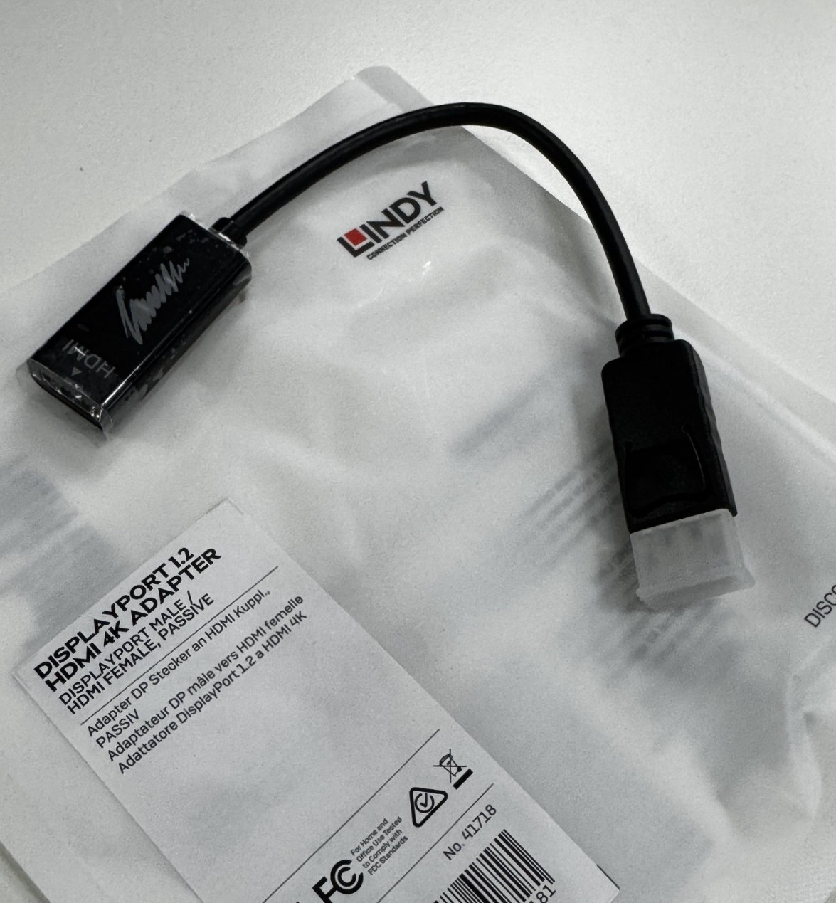 Lindy DisplayPort 1.2 to HDMI 4K Passive Adapter Converter - 41718