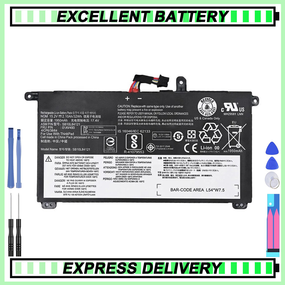 NEW for Lenovo ThinkPad T570 T580 P51S P52S SB10L84122 00UR891 01AV493 Battery