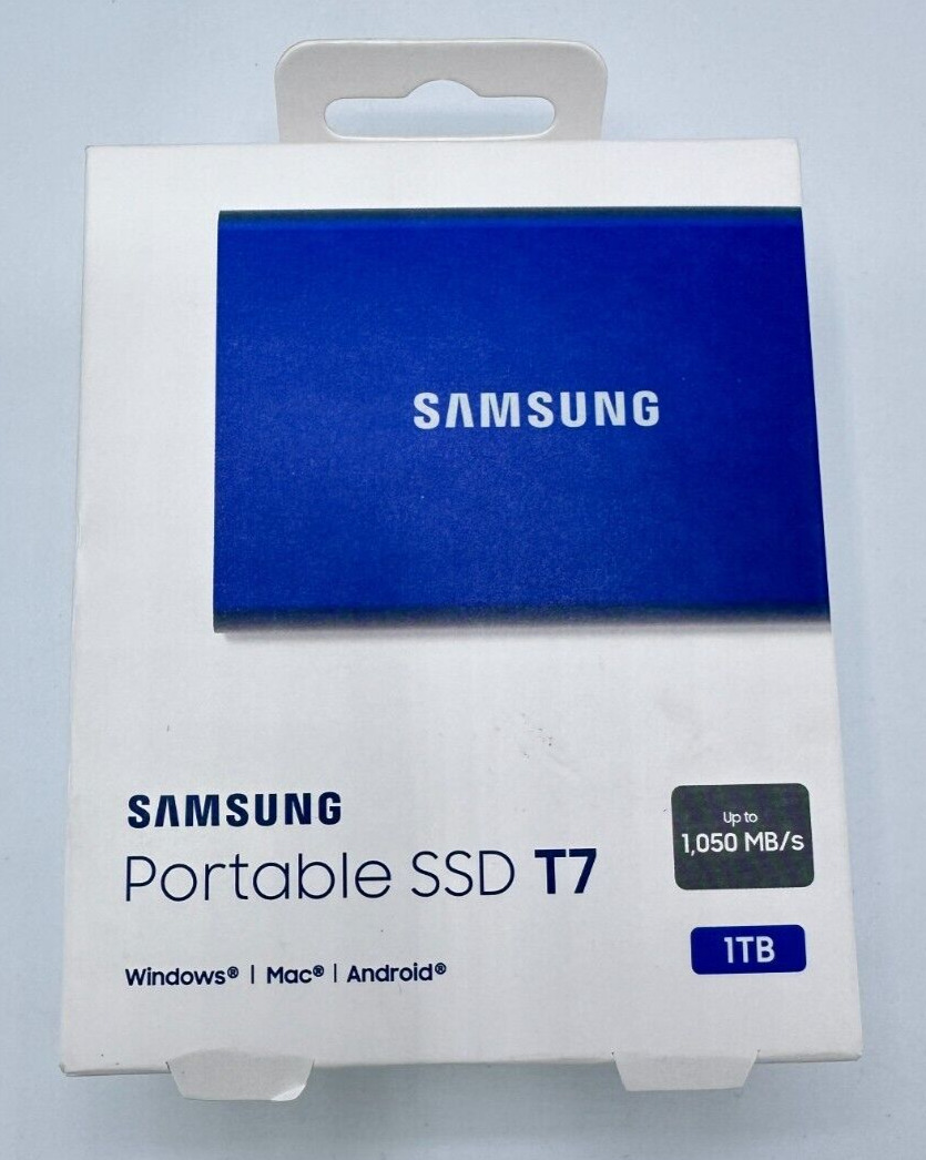 Samsung T7 BLUE  Portable External NVME SSD - 1TB - USB 3.2 (MU-PC1T0H)