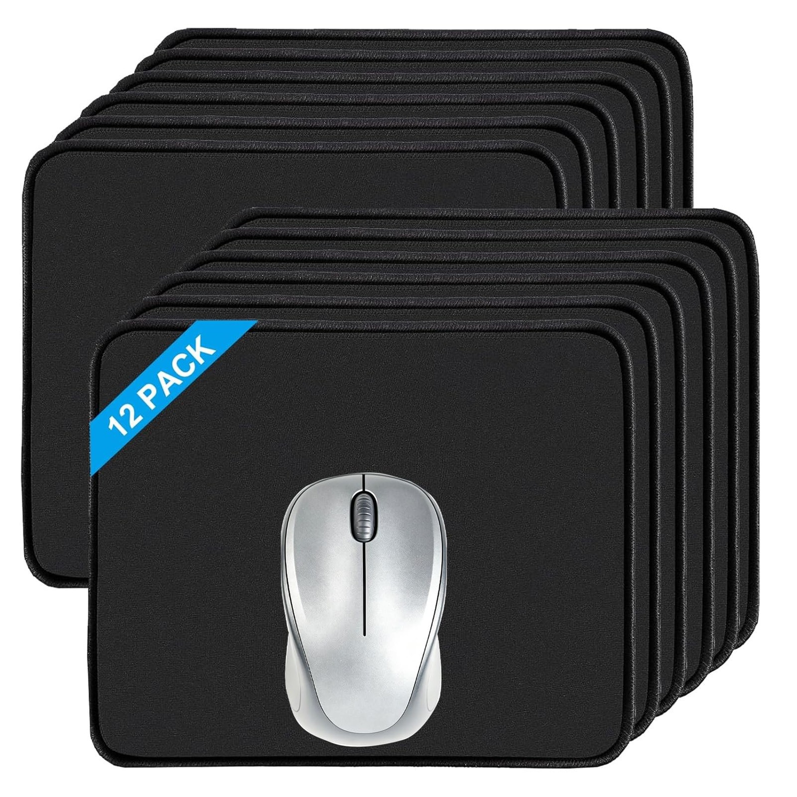 12 Pack Mouse Pad,Computer Mouse Pads with Non-Slip Rubber Base,Washable Mous...