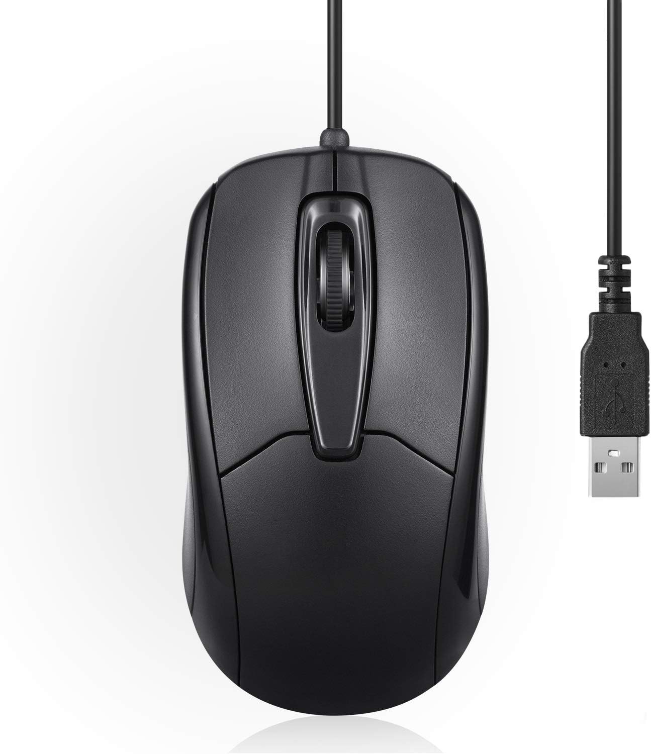 USB 2.0 Optical Wired Scroll Wheel Mouse  PC Laptop Notebook Desktop Black Lot