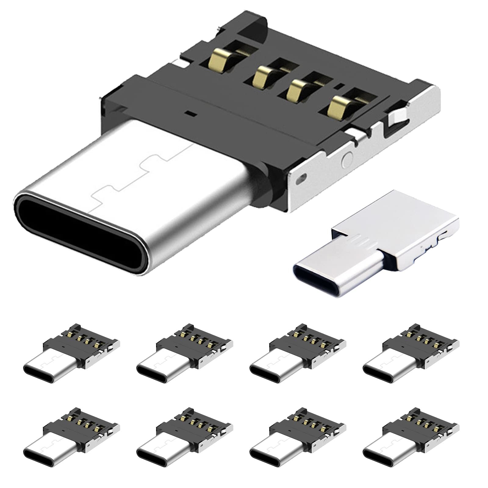 10 PCS USB C To USB Adapter Miniest Type C To A Male To Female Converter Hidden