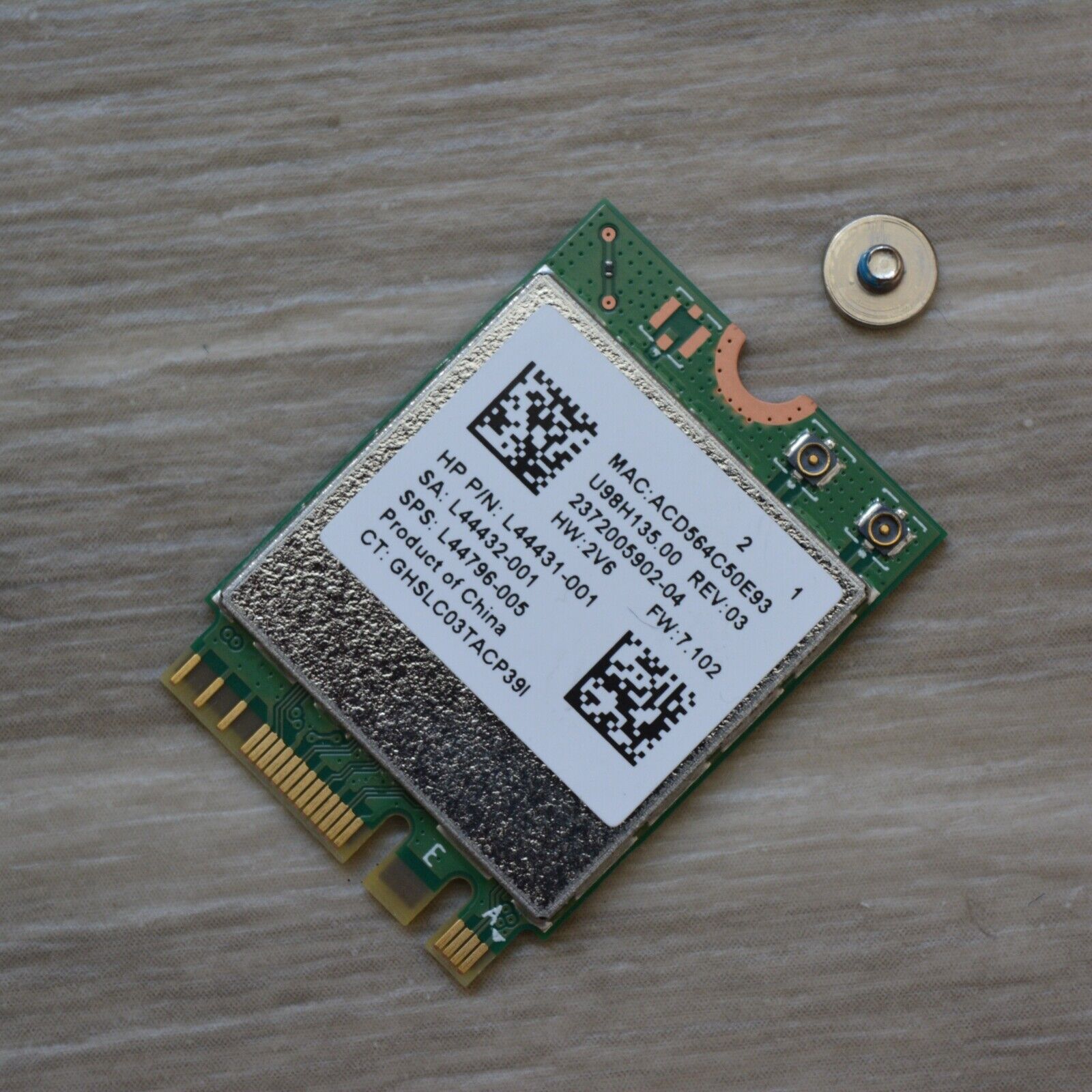 Original HP 14-DQ WIFI Module Realtek RTL8822CE Wi-Fi 5 802.11ac 2.4/5.0 GHz MU-