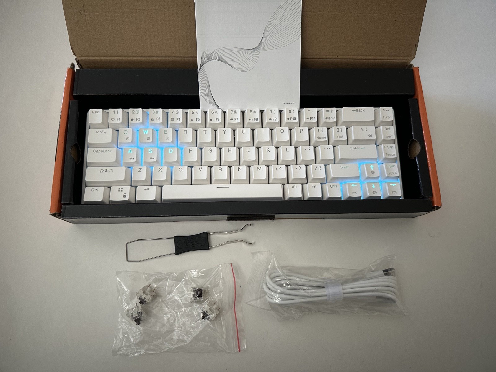 Royal Kludge RK68 Mechanical Keyboard White Tri-Modes - Brown Switch