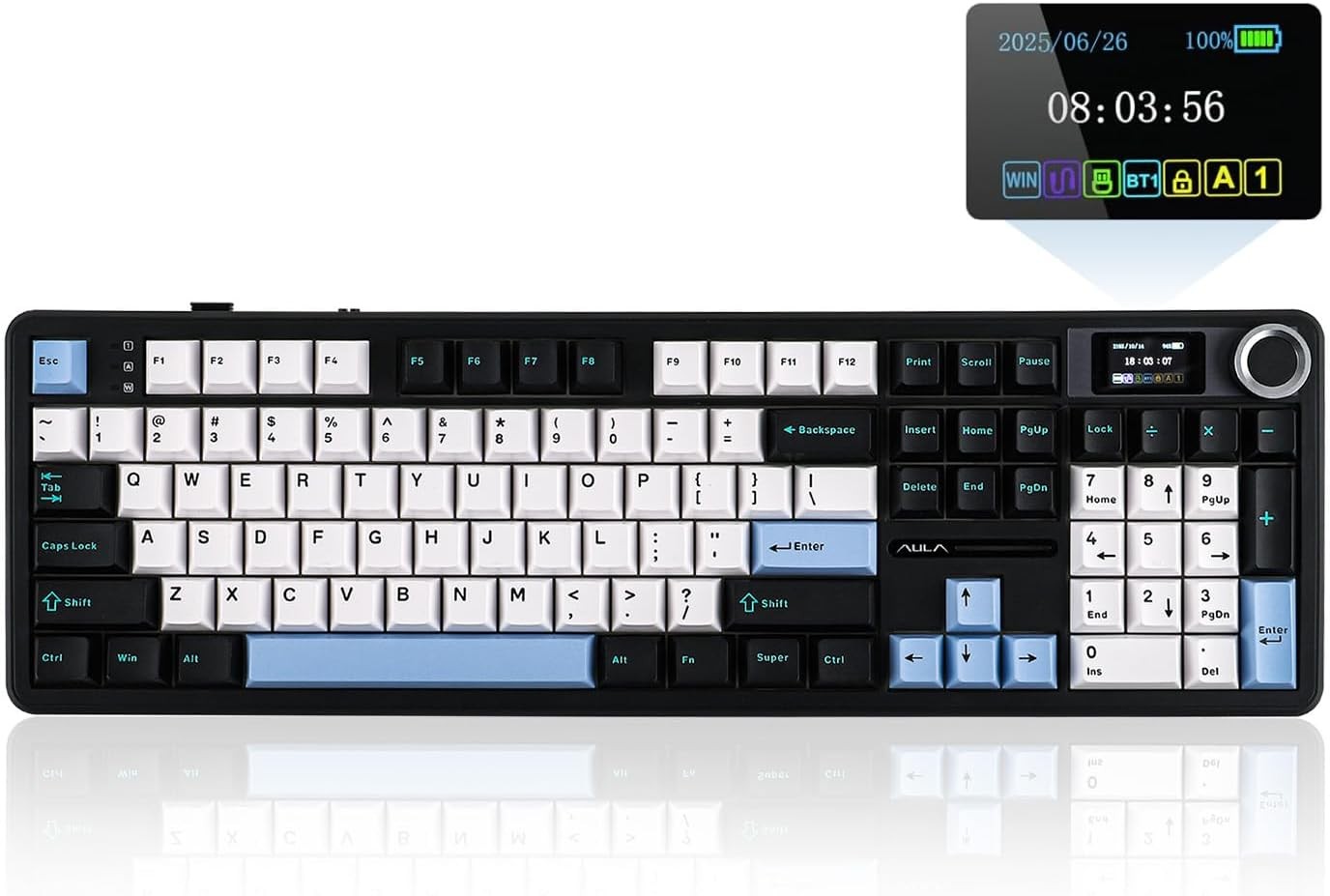 EPOMAKER X AULA F108 PRO Wireless Gaming Keyboard with Screen, 8000mAh Battery,…