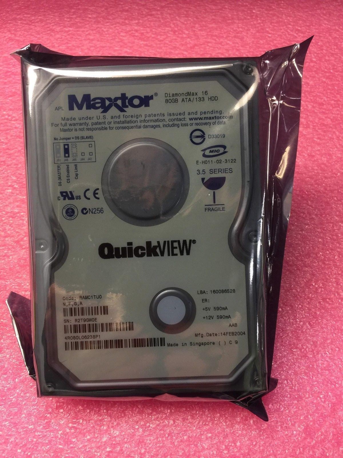 Maxtor DiamondMax 16 4R080L06204P1 80GB IDE HDD used