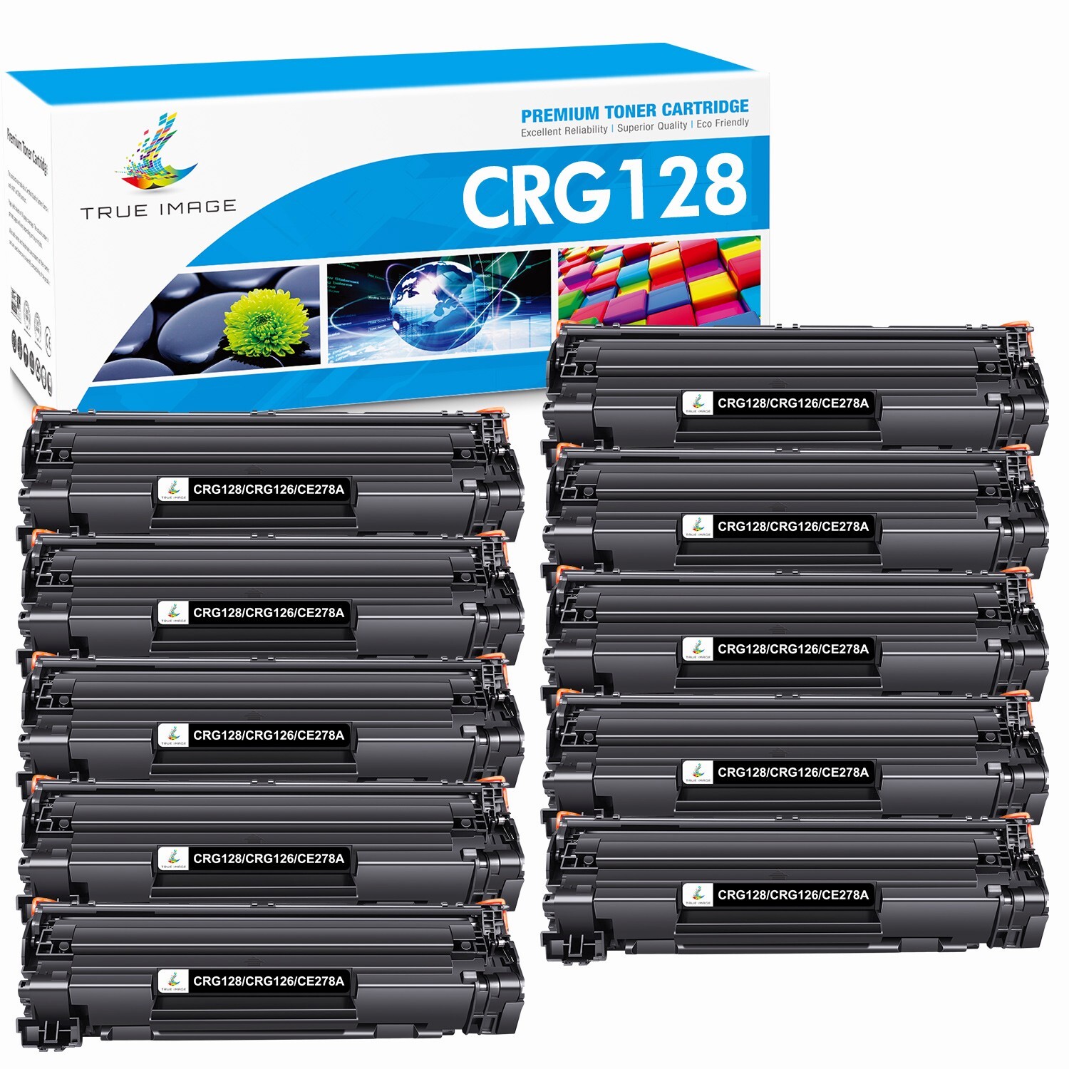 10 Pack CRG 128 Toner Cartridge for Canon 128 FAXPHOHE L100 Imageclass MF4770n