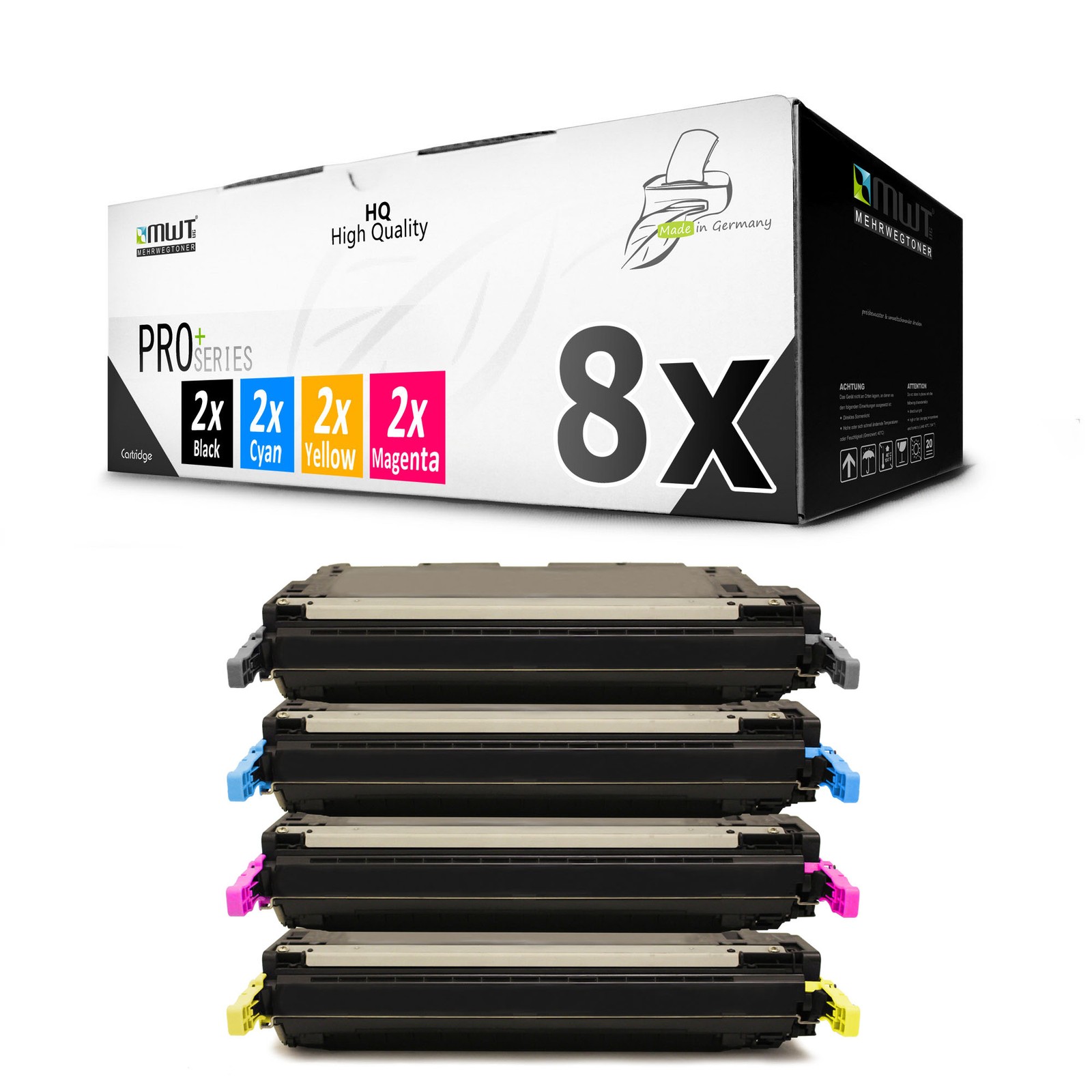 8x MWT PRO Compatible HP Toner for Color LaserJet CP-3505-DN 3800 Series