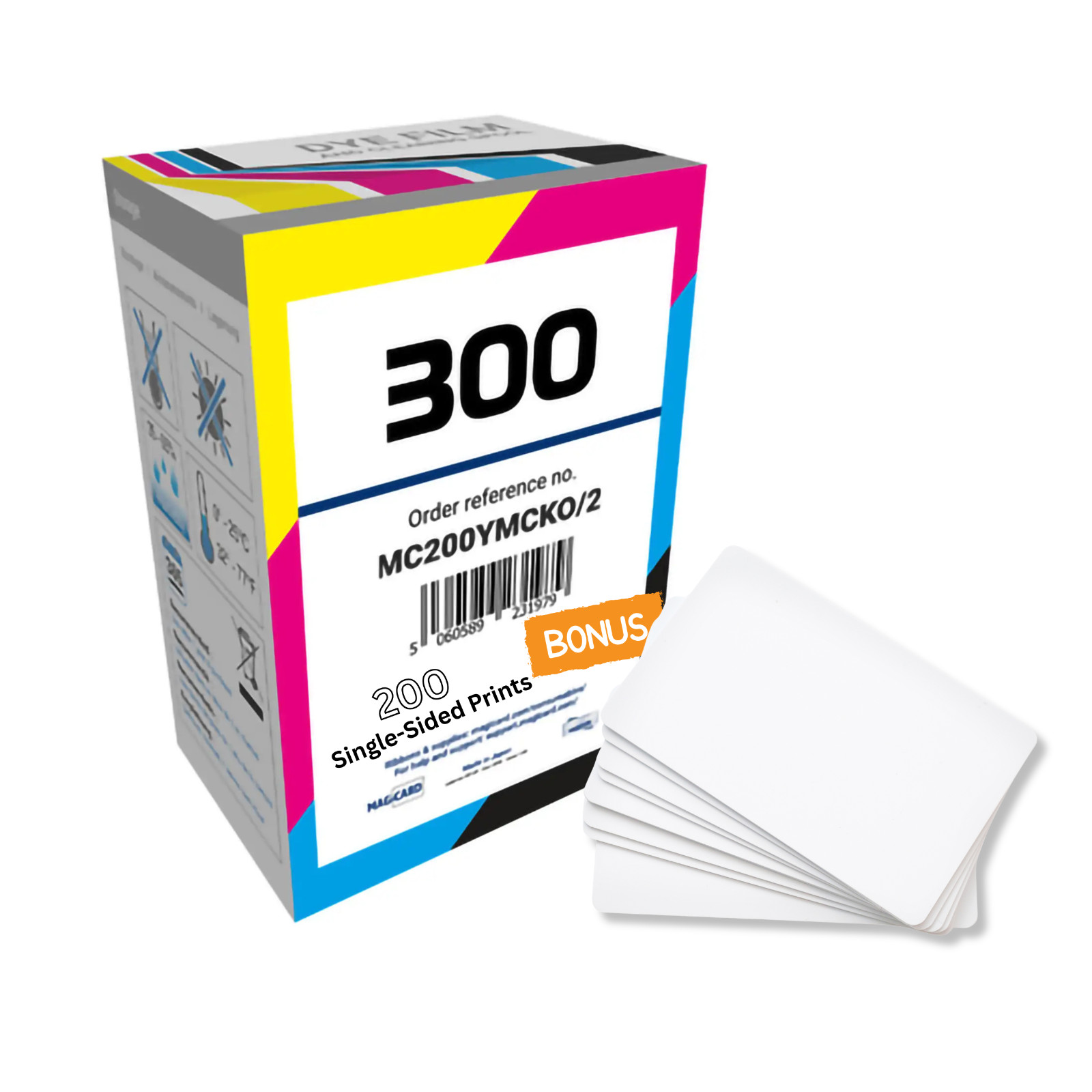 Magicard MC200YMCKO/2 YMCKO Color Ribbon 200 Prints + Cleaning Spool 10 Cards