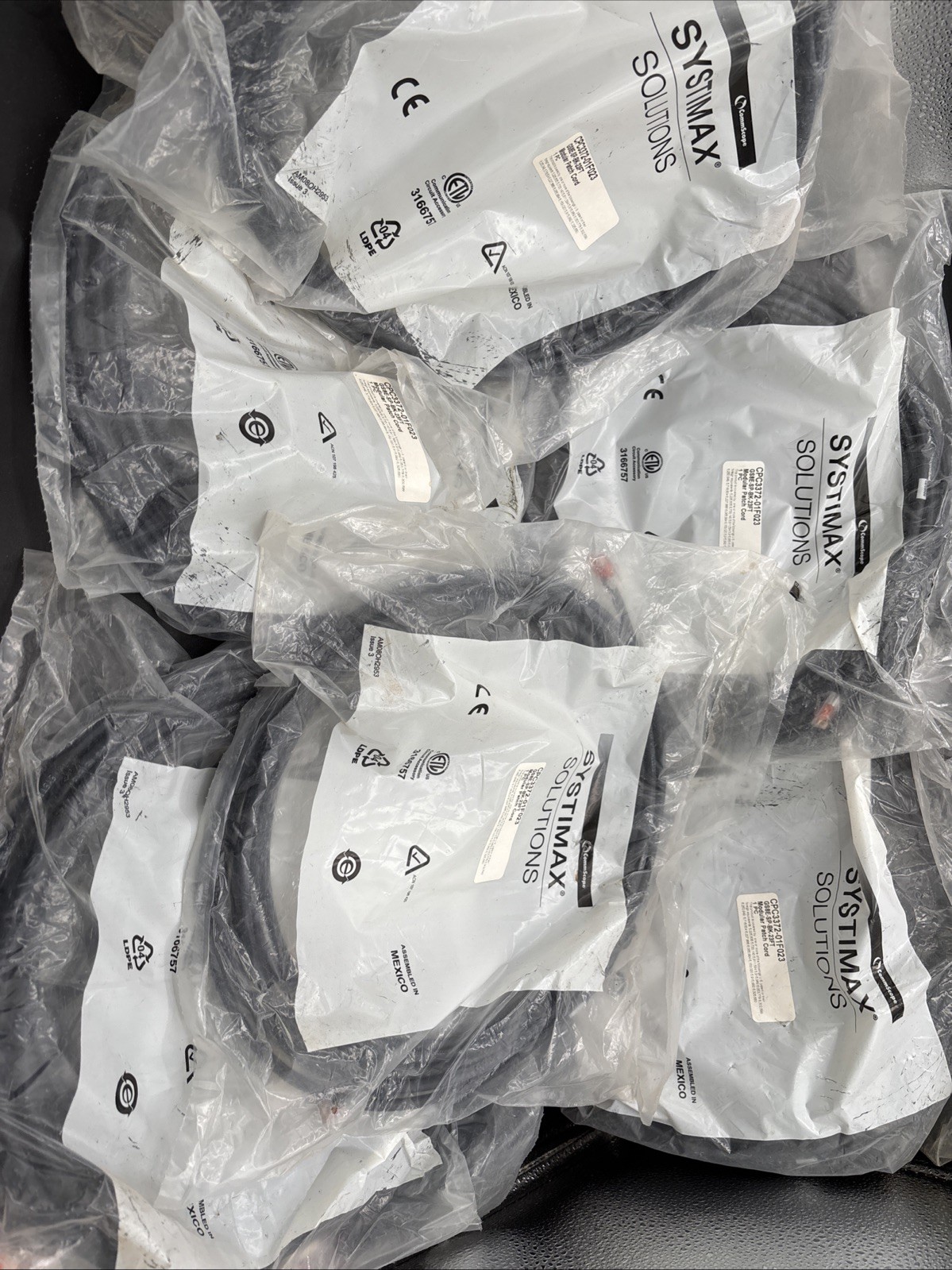 6-Commscope Systimax CPC3372 Cat 6 23’ Solid Modular Patch Cords NEW