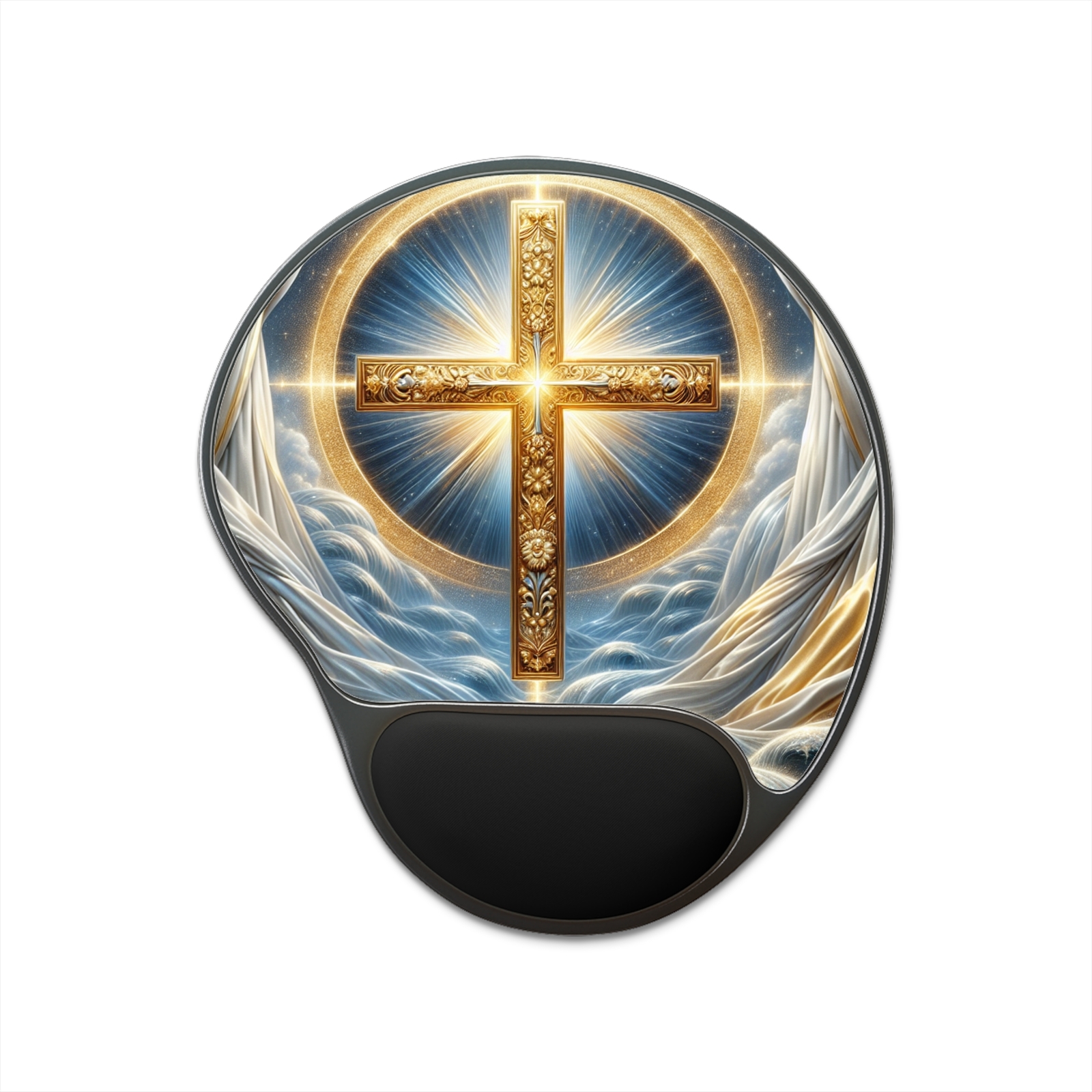 Christian Mouse Pad with Wrist Rest, Inspirational Desk Accessory,