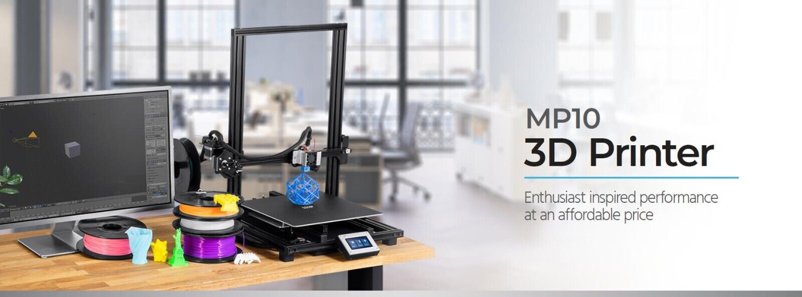 Monoprice MP10 300x300mm 3D Printer, Magnetic Heated Build Plate, Resume Print F