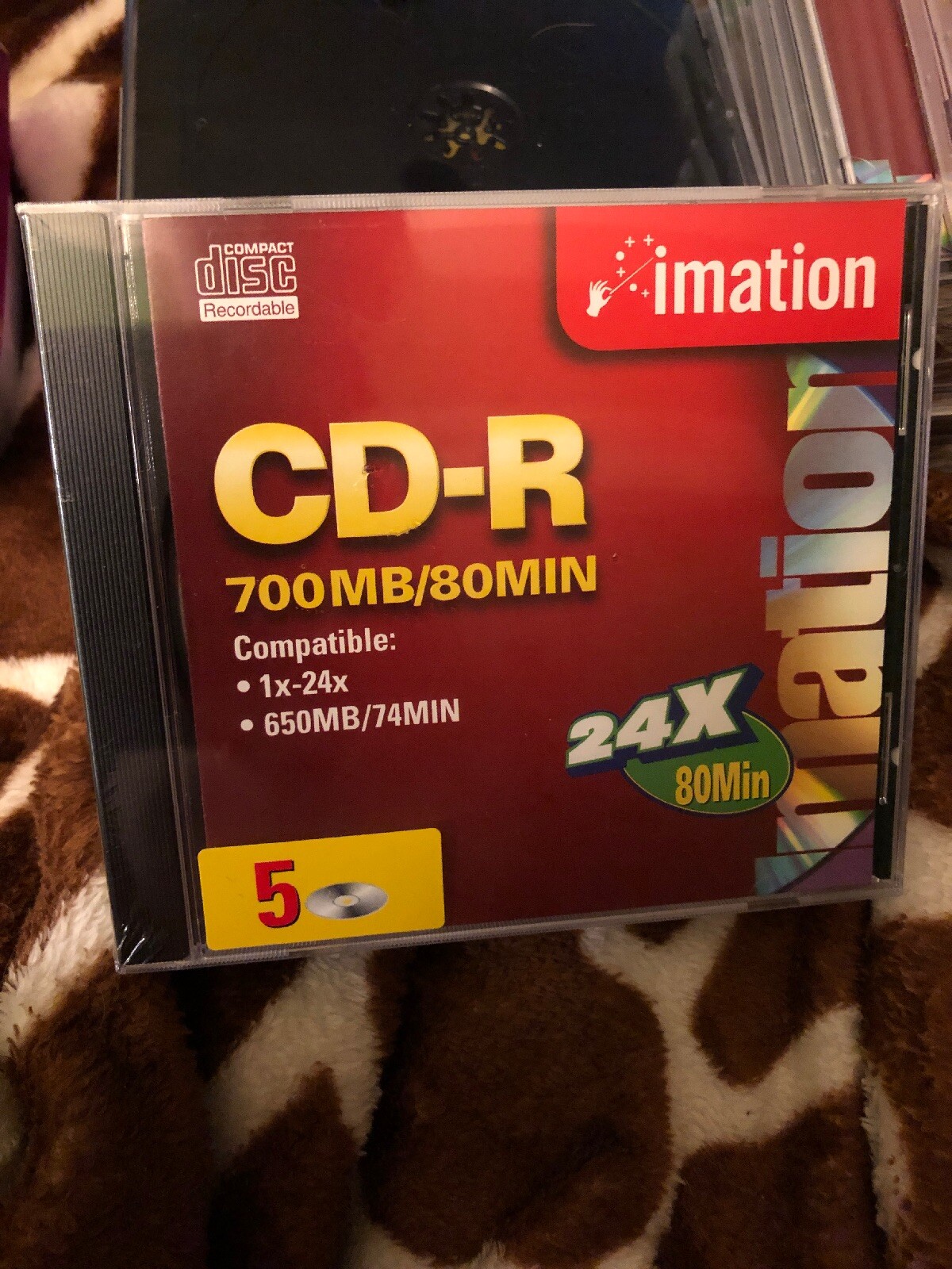 Lot of 5 Imation CD-R Recordable Blank Media Discs 24X 700 MB 80 Min New