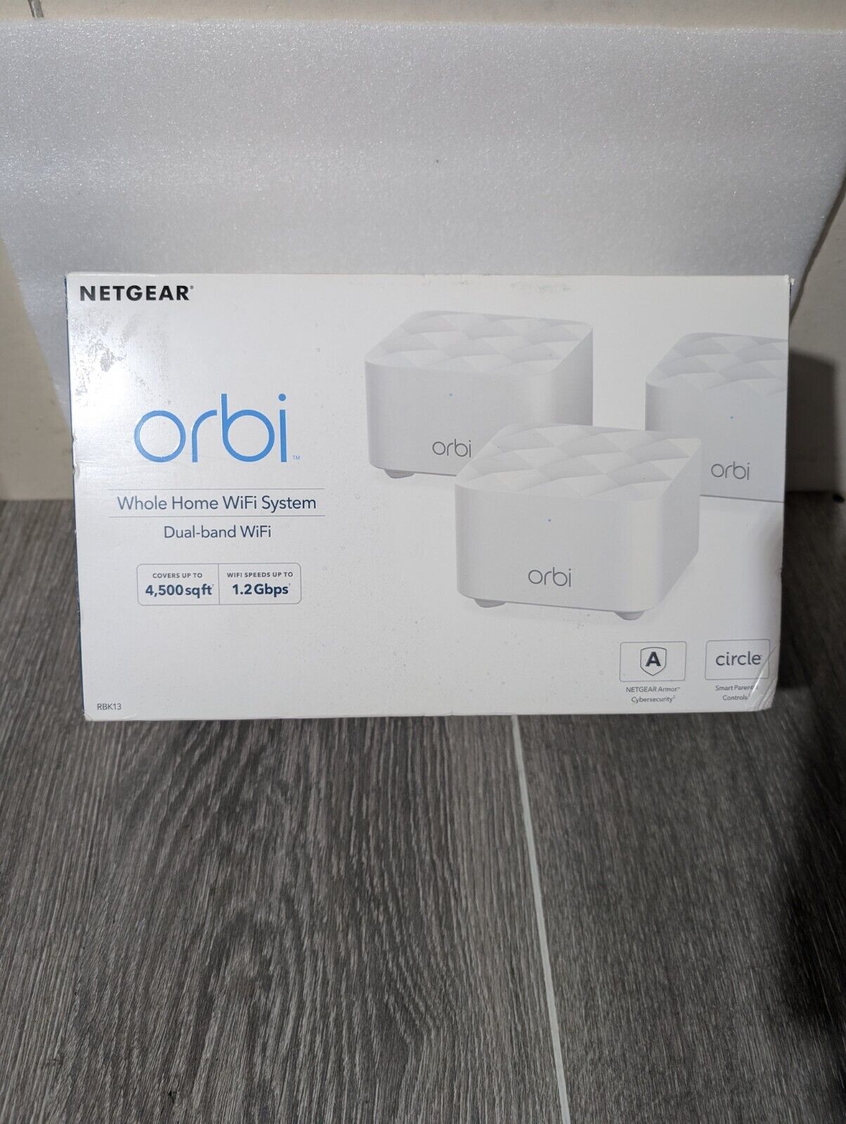 NETGEAR Orbi AC1200 Whole Home Mesh WiFi System Dual Band RBK13-100NAS Router 