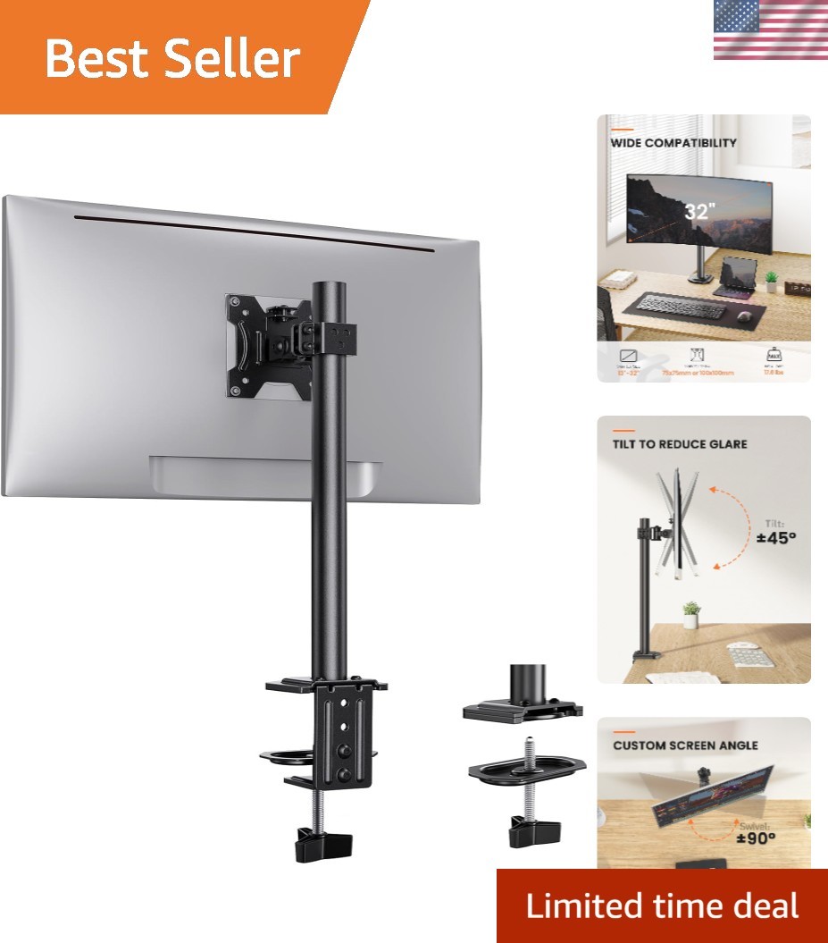 Improved LCD Monitor Riser with Adjustable Tilt & Height for Better Posture