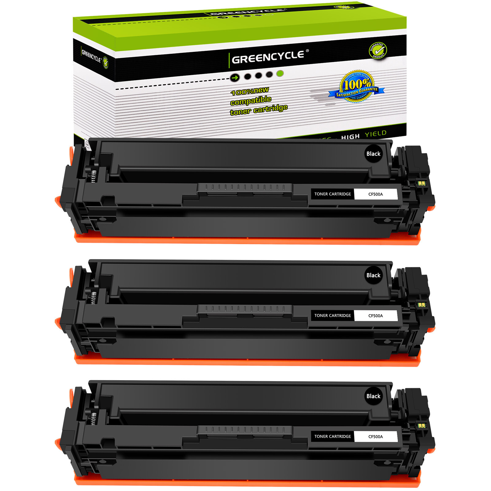 3PK Toner Fits for HP CF500A 202A Color LaserJet Pro M254dw M281cdw M281fdw MFP