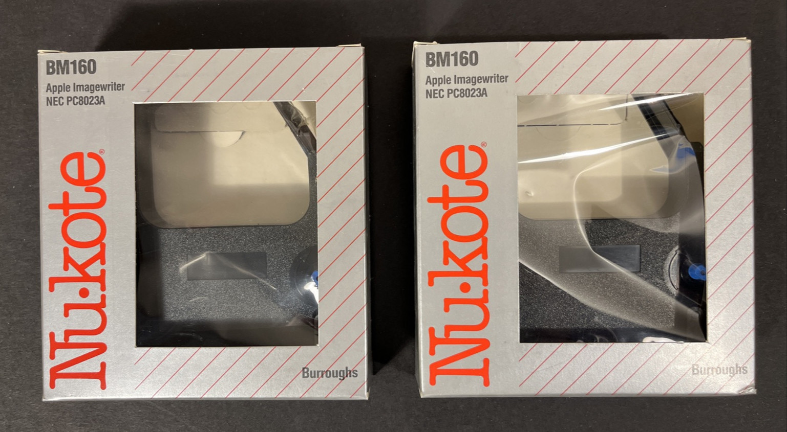 2 Nu-kote Model BM160 Black Nylon Printer Ribbon APPLE IMAGEWRITER NEC PC8023A